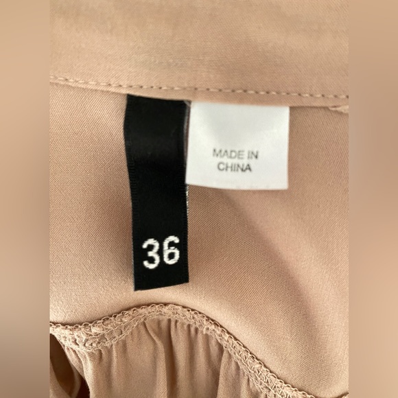 Divided H&M Cargo Button Up Shirt Beige Size 36 - Picture 5 of 13